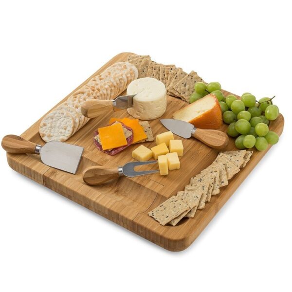Bamboo cheese board set cheese cutting board - Image 3