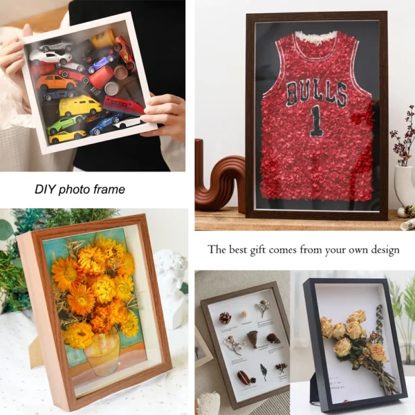Shadow Box Depth 3cm Wooden Photo Frame For Displaying Three-Dimensional Works Nordic DIY Wood Picture Frame Photo Decor - Image 3
