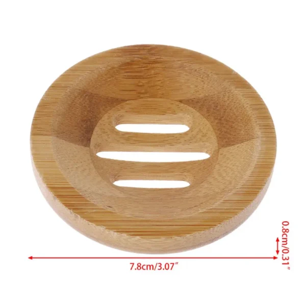 Natural Wood Soap Tray Holder Round Shape Container Storage Bathroom Stand Rack for Bathroom Kitchen - Image 4