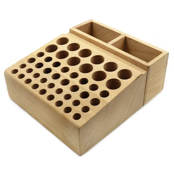 QJH Handwork Tools Holder Box 46/98 Holes Organizer Wooden Rack for Leather Craft Punches Stand Carving tools Drill Bits Storage - Image 7