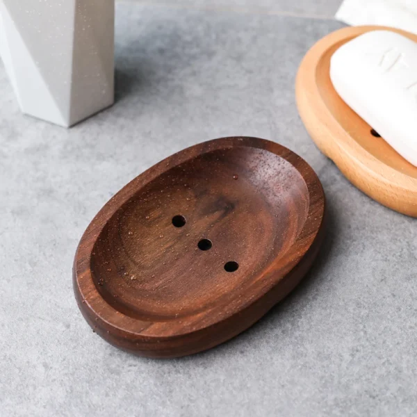 Japanese Style Walnut Soap Dishes Handmade Drain Soap Holder Natural Wooden Soap Storage Box Portable Creative Bathroom Products - Image 5