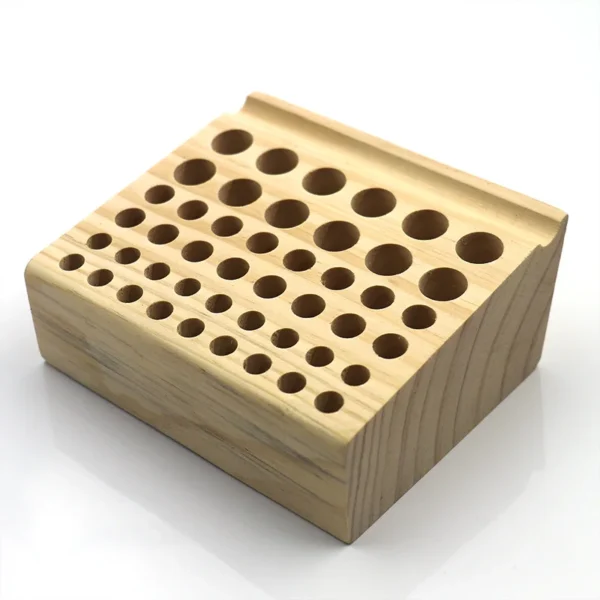QJH Handwork Tools Holder Box 46/98 Holes Organizer Wooden Rack for Leather Craft Punches Stand Carving tools Drill Bits Storage - Image 8