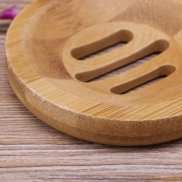 Natural Wood Soap Tray Holder Round Shape Container Storage Bathroom Stand Rack for Bathroom Kitchen - Image 6