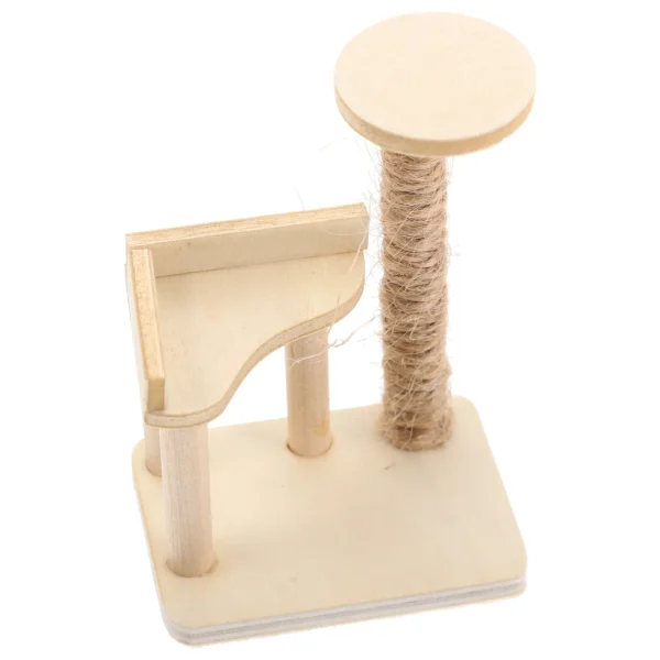 Dollhouse Cat Climbing Frame Mini Wooden Furniture Adorn Toy Desktop Tree Miniature Model Child - Image 6