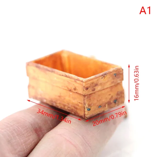 3/1Pcs 1:12 Dollhouse Miniature Furniture Kitchen Wood Vegetable Food Storage Box Basket Accessories Doll House Decorations Toys - Image 14