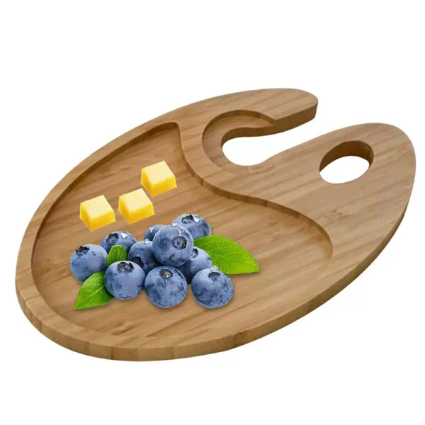 Appetizer Plates With Wine Glass Holder Cocktail Charcuterie Serving Board Wooden Serving Tray With Wine Holder Small Cheese - Image 8