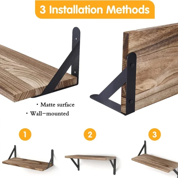 Wooden Wall Shelves Solid Wood Wall Hanging Floating Storage Shelf Bathroom Accessories Simple Design Shelves Supplies - Image 3