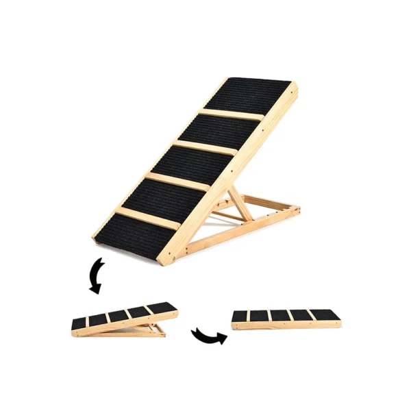 Wooden Pet Ramp Indoor Eco-Friendly Adjustable Height Dog Ramps Folding  Sturdy Wooden Pet Ramp Stairs - Image 2