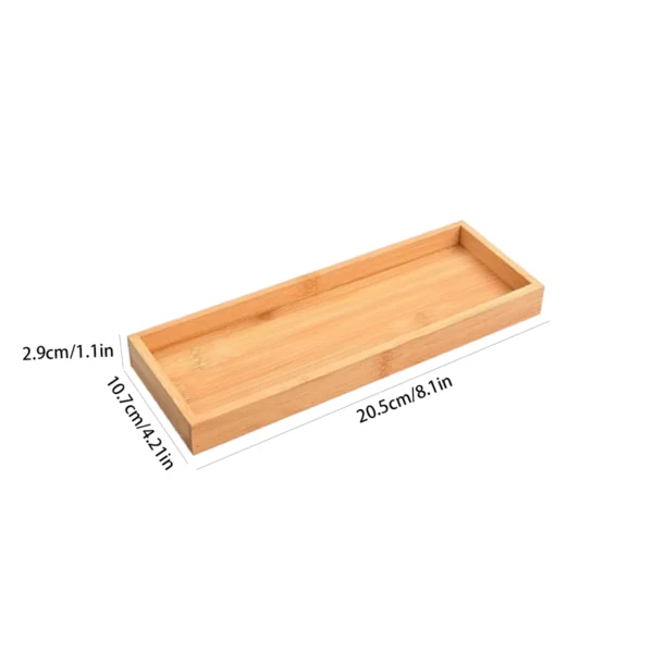 Bamboo Tray Soap Dispenser Storage Rack Drawer Organizer Multi Use Bathroom Counter Tray Food Coffee Tea Snack Tray Decor Tool - Image 7