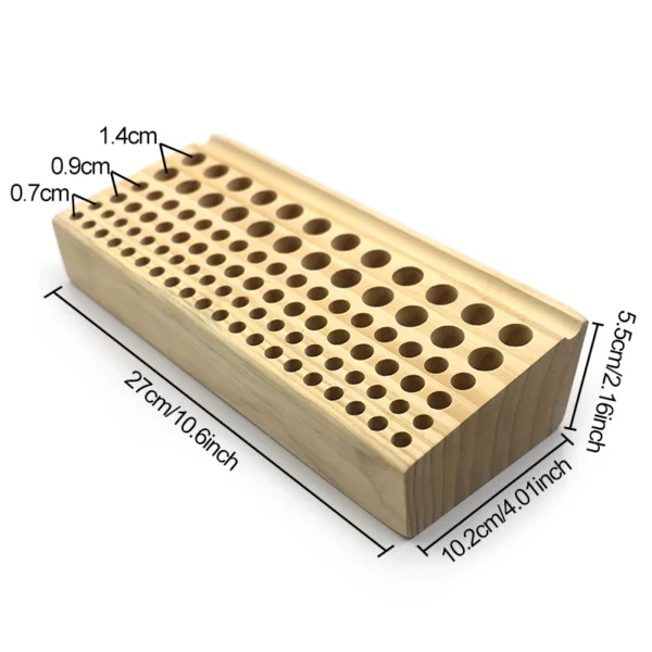 QJH Handwork Tools Holder Box 46/98 Holes Organizer Wooden Rack for Leather Craft Punches Stand Carving tools Drill Bits Storage - Image 4