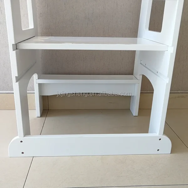 NEW Trending Wooden Kids Step-up Stool with Safety Rails Children Kitchen Helper Sustainable Toddler Learning Tower - Image 5