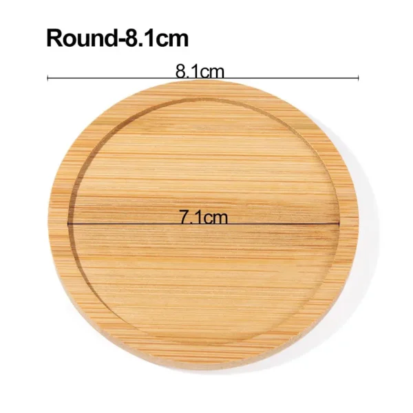 Multi Bamboo Tray Wood Saucer Flower Pot Tray Cup Pad Coaster Plate Kitchen Decorative Plate Creative Coaster Coffee Cup Mat - Image 16