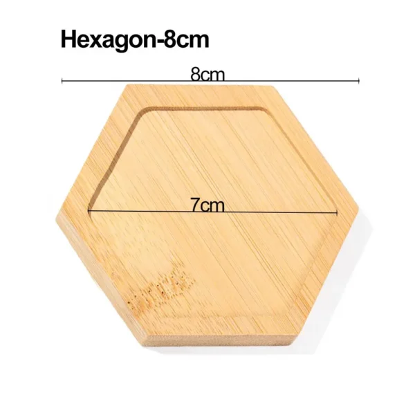 Multi Bamboo Tray Wood Saucer Flower Pot Tray Cup Pad Coaster Plate Kitchen Decorative Plate Creative Coaster Coffee Cup Mat - Image 18