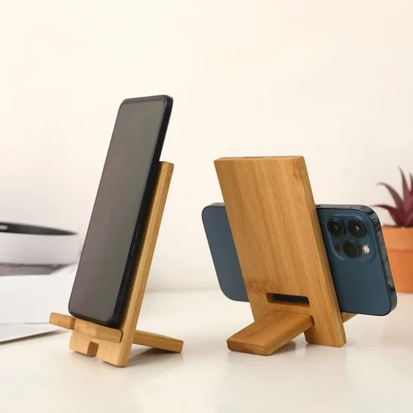 Desktop Bamboo phone holder Practical Wooden smartphone charging Stand Creative lazy multi-functional stand - Image 5