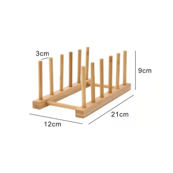 Kitchen Dish Drain Rack Wooden Display Stand Drainer Holder Drying Bowl Holder Simple Pot Lid Shelf Dinnerware Storage Organizer - Image 11