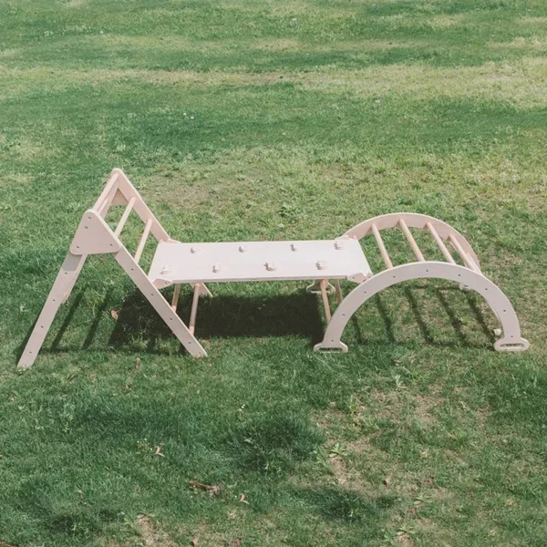 High Quality 3 In 1 Children Sports Toy Educational Kids Exercise Wooden Climbing Frame - Image 2