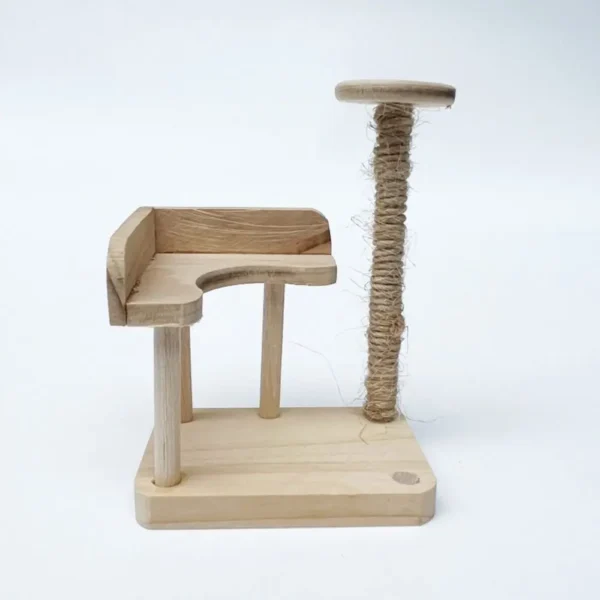 Wooden Miniature Cat Climbing Frame Cat Tree Cat Climbing Rack Dollhouse Cat Tree Model Resin Reversible - Image 4