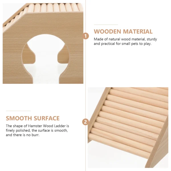 Wooden Hamster Toy Ladder Natural Safe Wood Small Pets Hideout Cage Guinea Pig Ramp Hamster Hut Houses Squirrel House Toys - Image 5