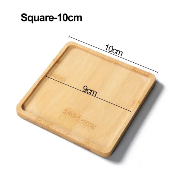 Multi Bamboo Tray Wood Saucer Flower Pot Tray Cup Pad Coaster Plate Kitchen Decorative Plate Creative Coaster Coffee Cup Mat - Image 12