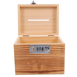 Money Jars for Adults Password Lock Cash Box The Office Gifts Piggy Bank Toy Boy Wood Holder Child Tray Decor