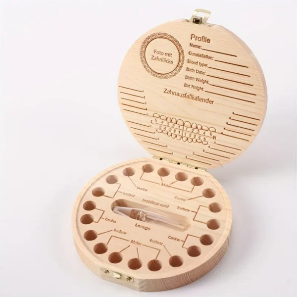 Wooden Baby Kids Tooth Storage Box Tooth Wood Box Organizer Milk Teeth Wood Storage Collecting Teeth Umbilical Cord Box - Image 5