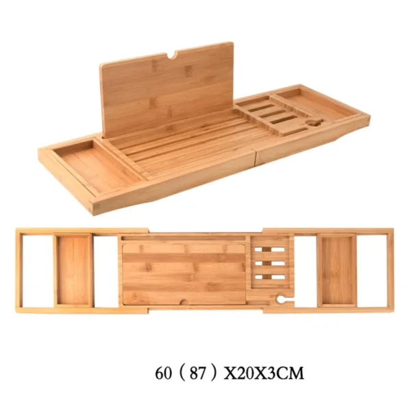 Bathtub Tray Bath Caddy Tray for Tub with Slots Holds Book,Phone ,Soap 23.62''-34.25'' Bath Tray Bathtub Stand Holder - Image 6