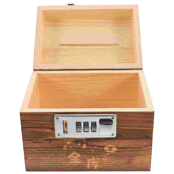 Money Jars for Adults Password Lock Cash Box The Office Gifts Piggy Bank Toy Boy Wood Holder Child Tray Decor - Image 4