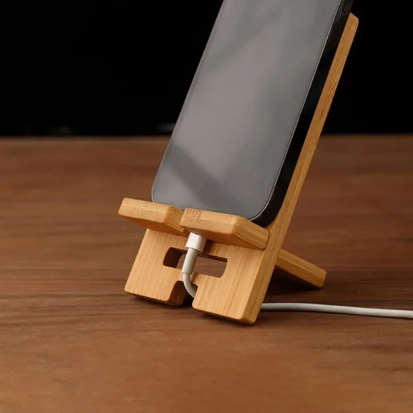 Desktop Bamboo phone holder Practical Wooden smartphone charging Stand Creative lazy multi-functional stand - Image 2