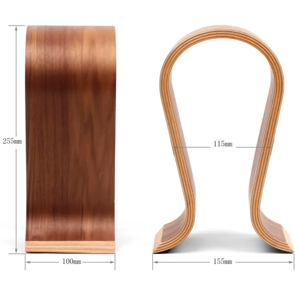 Wooden Headphones Headset Holder Hanger Desk Headset Display Shelf Rack, for Almost All On-Ear Headphones - Image 5