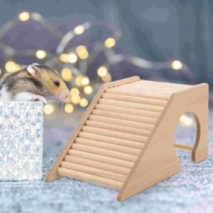 Wooden Hamster Toy Ladder Natural Safe Wood Small Pets Hideout Cage Guinea Pig Ramp Hamster Hut Houses Squirrel House Toys