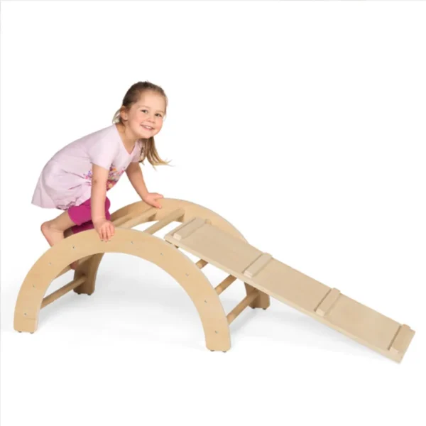 Kids Custom Wooden Children Indoor Climbing Frame Montessori Folding Climbing Wooden Slide Children's indoor toys - Image 4