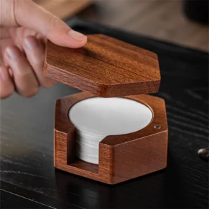 Coffee Filter Paper Storage Box 51/53/58mm Mocha Pot Filter Paper Dust-proof Storage Box Handle Round Filter Paper Holder