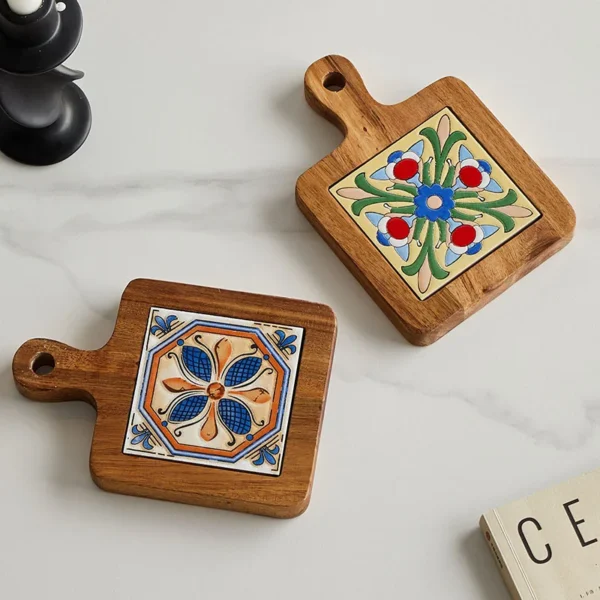 New Home Wood Tiles Pot Mat Anti-Scalding Plate Mat Drink Coasters Wooden Placemats for Hot Tea Pots Non-slip Cup Mat - Image 3