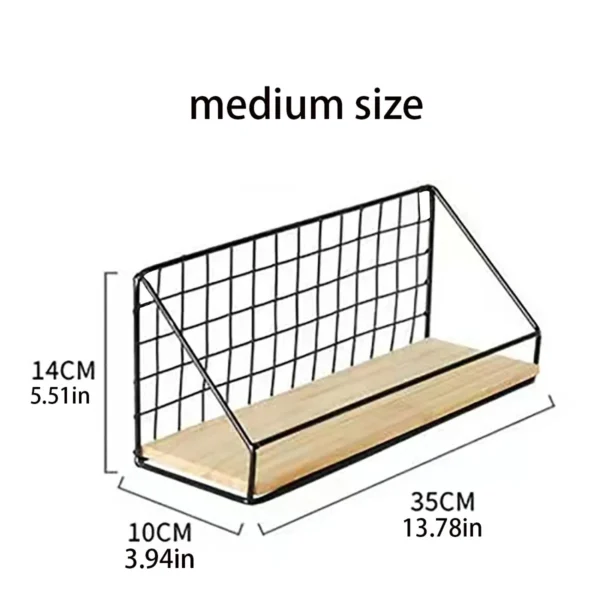 Wall Mounted Shelves Without Drilling Wood Hanging Shelf For Living Room Bedroom Storage Basket Wall Decoration Rack Organizers - Image 8