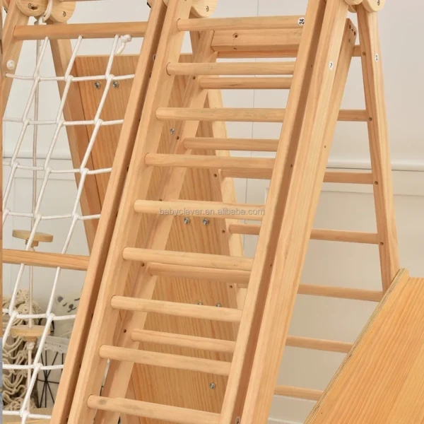 Children Indoor Wooden Jungle Play Gym Playground Montessori Foldable Climbing Frame for Kids - Image 5