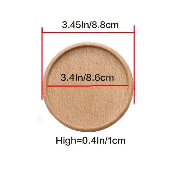 1pc, wooden coaster, teacup mat, coffee mat, household insulation mat, restaurant, coffee shop, 3.45 x 3.45 x 0.4 inches - Image 6