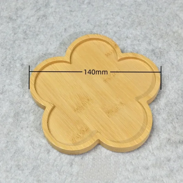 Multi Bamboo Tray Wood Saucer Flower Pot Tray Cup Pad Coaster Plate Kitchen Decorative Plate Creative Coaster Coffee Cup Mat - Image 9