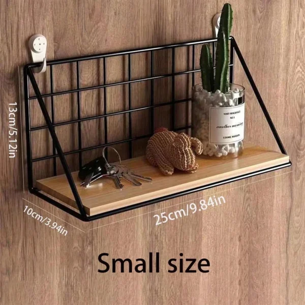 Wall Mounted Shelves Without Drilling Wood Hanging Shelf For Living Room Bedroom Storage Basket Wall Decoration Rack Organizers - Image 10