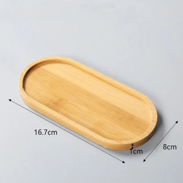Multi Bamboo Tray Wood Saucer Flower Pot Tray Cup Pad Coaster Plate for Kitchen Decorative Plate Creative Coaster Coffee Cup Mat - Image 7