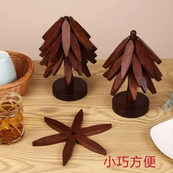 Tree Design Stand Wooden Trivets Decorative Anti Scald Heat Resistant Table Mat Coaster Wood Placemats Pot
