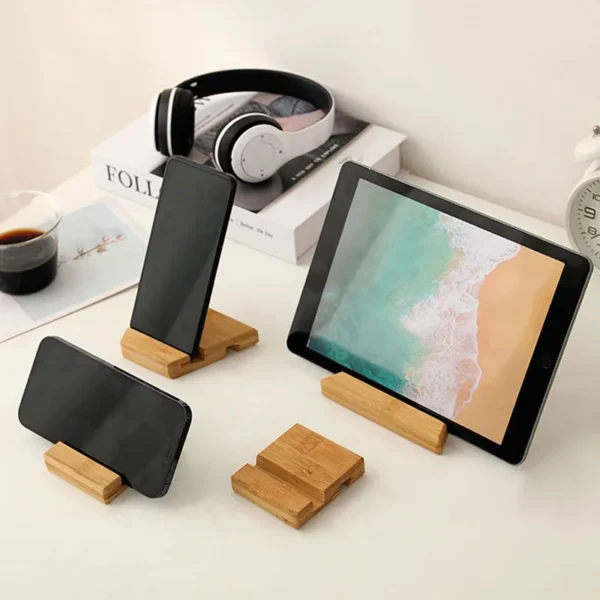 Desktop Bamboo phone holder Practical Wooden smartphone charging Stand Creative lazy multi-functional stand - Image 3