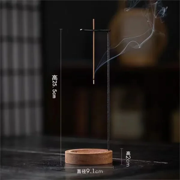Creative Upside Down Incense Burner Incense Stick Holder Wooden Round Incense Tray Ornament Bedroom Home Yoga Decoration Crafts - Image 5