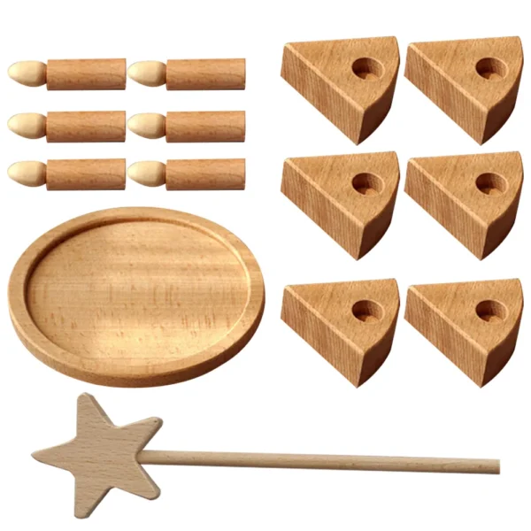 Cake Fairy Basket Play Food Toy Simulation Birthday Children Toys Round Fake Pretend Role Kit Wooden DIY Craft Toddler