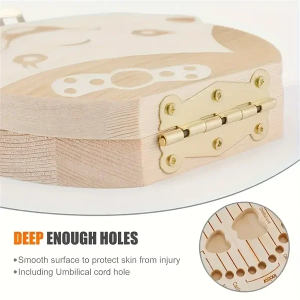 Wooden Baby Teeth Storage Box Teeth Wooden Box Umbilical Cord Tooth Collection Box Infant And Toddler Souvenir Box - Image 4