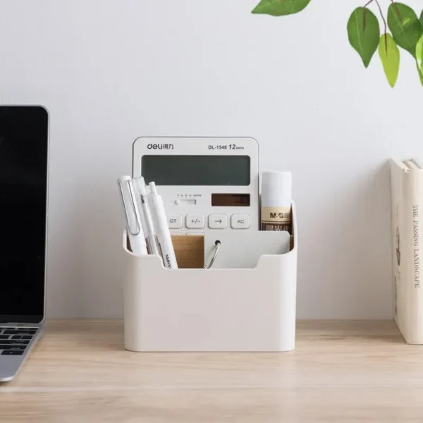 2/4 Grids Multi Functional Desktop Bamboo And Wood Compartment Storage Box With Detachable Bamboo And Wood Partitions - Image 3
