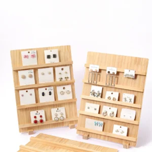 Wood Earrings Bangle Display Stand 3/4/5 Layers Shelf Mobile Phone Wallet Holder Detachable Vertical Simple Fram