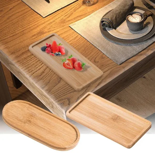 Bamboo Bathroom Tray Creative Wooden Vanity Tray Multi Use Soap Dispenser Tray Pepper Mill Tray Wood Saucer Mini Wooden Tray - Image 4