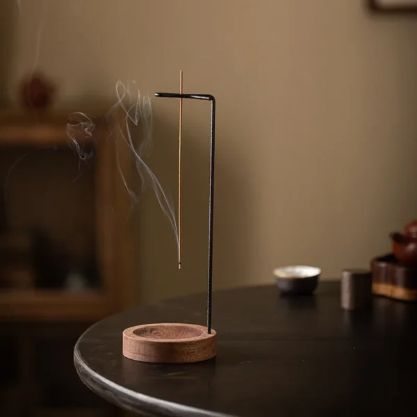 Creative Upside Down Incense Burner Incense Stick Holder Wooden Round Incense Tray Ornament Bedroom Home Yoga Decoration Crafts - Image 3