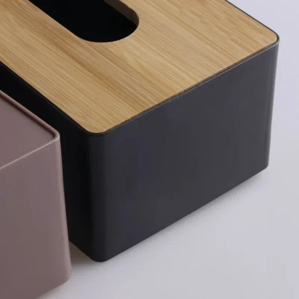Tissue Box Napkin Holder Case Paper Box Container Bamboo Cover Solid Wood Hotel Storage Box Home Table Decoration - Image 5
