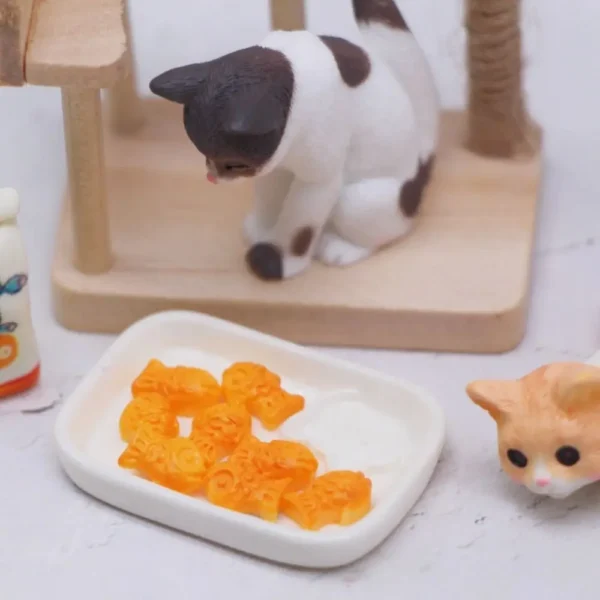 Wooden Miniature Cat Climbing Frame Cat Tree Cat Climbing Rack Dollhouse Cat Tree Model Resin Reversible - Image 2